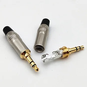 1 ADET Altın kaplama 3.5 mm Kulaklık Jakı Fişi Üç çekirdekli Stereo İki kanallı Bilgisayar Ses Ses DIY Kablo fiş konnektörü Adaptörü