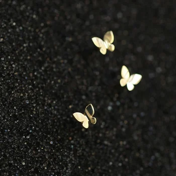 1 Çift Basit Sevimli Kelebek Küpe Gümüş Altın Kaplama Kadın Charm Takı Hediyeler Onun için renk: Gümüş, Altın, Gül Altın