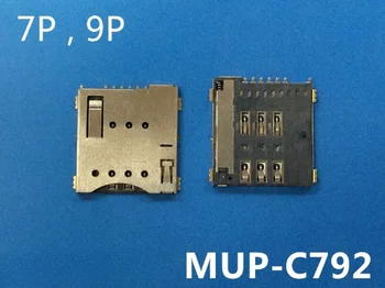100 Adet Orijinal MUP-C792 Mikro Sim Kart Tutucu SMD Harici Lehim Kendinden çıkarma 6 + 1P / 8+1P