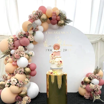 105 adet Retro Metalik Macaron Beyaz Balon Garland Kemer Çocuklar Bebek Duş Yetişkin Doğum Günü Düğün Parti Arka Plan Dekor Balonlar