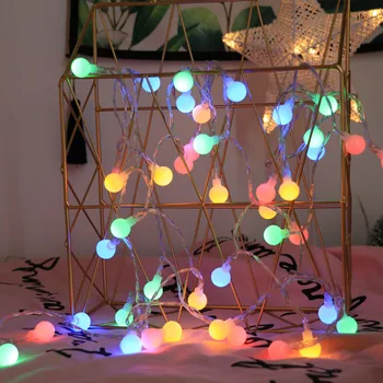 10m/6m/3m Eve Pil için Topu Dize Işıkları Peri Garland Noel dış Dekorasyon Düğün Natal Navidad Dekor Enerjili LED