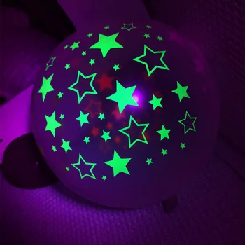 12 inç Aydınlık Yıldız Floresan Balonlar Neon Lateks Balon Düğün Doğum Günü Parlayan Balon Karanlık Parti Süslemeleri