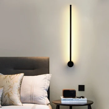 12 W / 24 W yaratıcı basit led duvar ışıkları mutfak oturma odası başucu ışıkları Minimalist kapalı siyah altın demir Led ışıkları fikstür