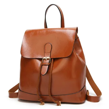 2020 yeni trend moda Avrupa ve Amerikan basit sırt çantası klasik retro balmumu deri çantalar