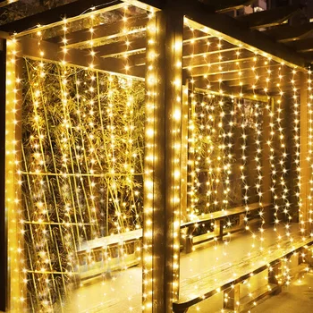 2022 Yeni 3X2M 3X3M Led perde perili dizi lamba Açık Noel Pencere Saçağı Bahçe ışıkları Dekor Tatil Düğün Garland