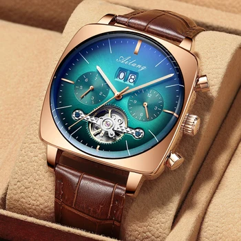 2022AILANG ünlü marka izle montre automatique lüks chronograph Kare Büyük kadranlı saat İçi Boş Su Geçirmez erkek moda saatler
