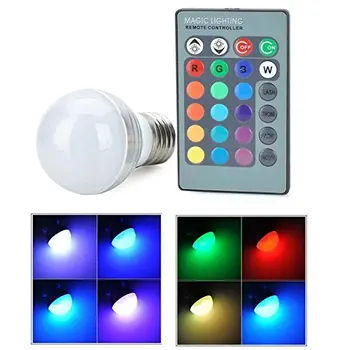 4 ADET 5W E14 E27 RGB LED Ampul Kısılabilir 16 Renk Chnage Uzaktan Kumanda 7W Ruh Aydınlatma Parti Tatil LED RGB Ampuller