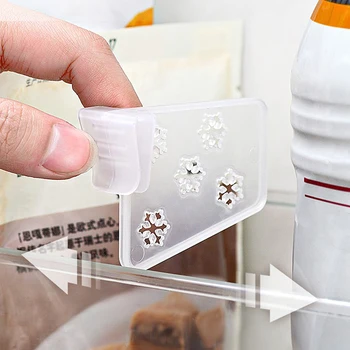 4 Adet / takım Buzdolabı Raf Bölücüler Klip Tasarım Uygun Plastik Ayarlanabilir Buzdolabı Kiler Ayırıcılar Mutfak Malzemeleri
