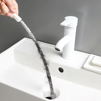 45CM / 17 inç Boru Temizleme Araçları Kanalizasyon Saç Temizleyici Banyo Boru Tarama Artefakt Mutfak Lavabo Ev Temizlik