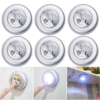 5 adet Akülü Gece ışıkları Kablosuz dolap lambası Tıklayın 3 - LED basmalı lamba Lambası Ev Gardırop Banyo(Beyaz ışık)