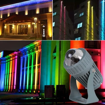 5W 10W dış mekan LED RGB Projektör Su Geçirmez Spot dar ışın açısı ışık duvar lambası peyzaj aydınlatma sokak Bahçe