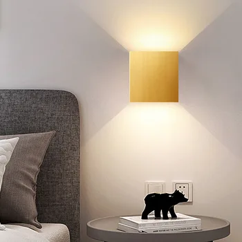 6 W yukarı ve aşağı Duvar lambaları altın gümüş LED alüminyum duvar ışık LED duvar yatak odası için lamba oturma odası koridor kenara aydınlatma