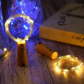 Akülü mantar şarap şişesi ışığı 1.5/2/3/5 m DIY LED dize ışık bar ışığı doğum günü partisi şarap şişe tıpası ışık lambaları