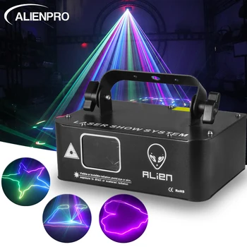 ALIEN 500 mw RGB lazer ışın hattı tarayıcı projektör DJ Disko sahne aydınlatma etkisi dans parti düğün tatil Bar kulübü DMX ışıkları