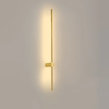 Bakır renk alüminyum koridor uzun duvar lambası Minimalist duvar ışıkları oturma odası yatak odası merdiven ışık başucu duvar aplik