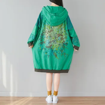 Büyük boy kapüşonlu eşofman üstü Kadın Gevşek Kazaklar Yarasa Kollu Vintage Tops Örme Japon Harajuku Baskı Baggy Tişörtü