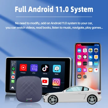 Carlinkit Dongle Adaptörü için Android 11.0 Kablosuz CarPlay Android Otomatik Qualcomm 8 çekirdekli Android Aı Kutusu Oto Aksesuarları
