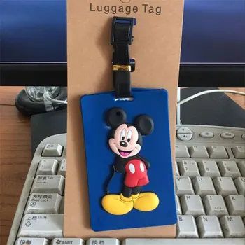 Disney karikatür Mickey Mouse bagaj etiketi durumda KİMLİK adres tutucu Bagaj Yatılı Etiketi taşınabilir etiket Silika Donald Ördek Papatya