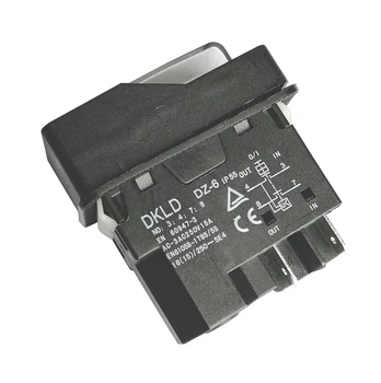 DKLD DZ-6 220V Su Geçirmez Elektromanyetik basmalı düğme anahtarı Şube Parçalayıcı 15A 4-Pin IP55, Beyaz