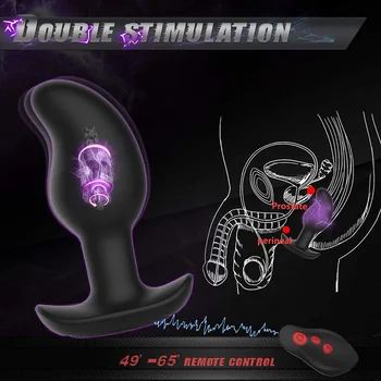Elektrik Çarpması Anal Vibratör Prostat Stimülatörü, 8 Titreşim Modları Stimülasyon Butt Plug Titreşimli G Noktası Seks Oyuncak Erkekler için, kadınlar
