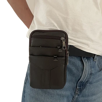 Erkekler bel çantası Deri Moda Crossbody Çanta cep telefonu Açık Kılıfı Erkekler için Açık Alışveriş Seyahat