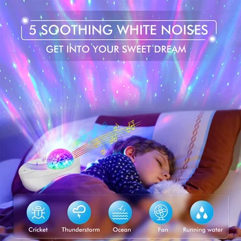 Galaxy Projektör Yıldızlı Gökyüzü LED gece ışığı Yıldız Projektör Lambası bluetooth hoparlör Beyaz Sesler Çocuklar için Yatak Odası Ev Partisi Dekoru