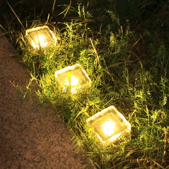 Güneş açık buz küp lamba su geçirmez çok renkli LED ışık Yard Bahçe Park dekorasyon için