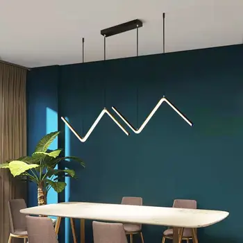 Iskandinav Altın Çizgi LED Avize Minimalist Tasarım Oturma Odası Yatak Odası Mutfak İçin Yaratıcı Sanat Duvar Süspansiyon aydınlatma armatürleri