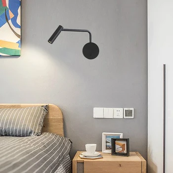 Iskandinav led duvar Lambası Anahtarı İle Spot Dekorasyon Ev Oturma Odası Otel Yatak Odası Başucu Duvar Aplik Dönebilen aydınlatma