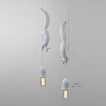 Iskandinav sincap kolye ışık asılı lamba Loft çalışma dekorasyon reçine dokulu çocuk odası mutfak Loft dekor armatürleri