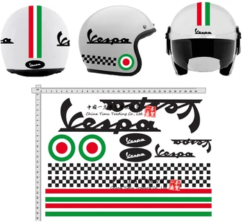 Kask çıkartmaları için Uygun GamesMonkey Kask Kasko Kiti Vespa Rosso ROT Italia helma Vinil Cilalı siyah