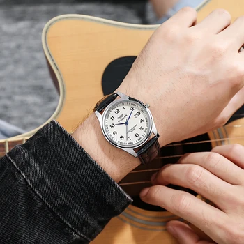 Leather Belts Men Quartz Watches Fashion Calendar Waterproof Analog Wristwatch montre luxe homme 2022 мужские часы с кожаным