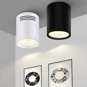LED downlight 3W 5W 7W 10W 15W yüzeye monte tavan lambaları Spot ışık AC85-265V yüzeye monte aşağı ışık beyaz / sıcak beyaz