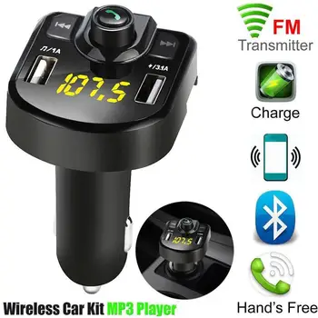 LED FM Verici 4.1 A bluetooth Araç kiti Çift USB Araç Şarj 3.1 A 1A 2 Port USB MP3 müzik Çalar iphone tüm cep telefonu