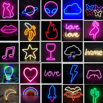 LED Neon Burcu gece ışıkları duvar sanatı Gece Lambası Noel Doğum Günü Hediyeleri Düğün Parti duvar asılı Neon Lamba yatak Odası Ev dekor