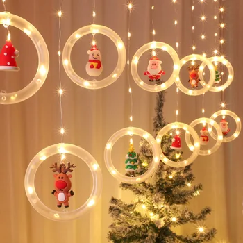 LED tatil ışık noel dekorasyon lamba odası dekor çelenk yeni yıl dekor dize ışıkları Santa dekorasyon aksesuarları