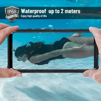 Lüks Temizle Sualtı Kılıf Samsung Galaxy S21 Ultra S20 + Yüzmek Geçirmez Kılıf Dahili Ekran Koruyucu Kapak Koruma Çapa