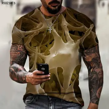 Marka erkek Yaz Kısa Kollu 3D Desen 3D Baskı erkek tişört Moda Streetwear Boyutu 5XL Artı Boyutu 2021