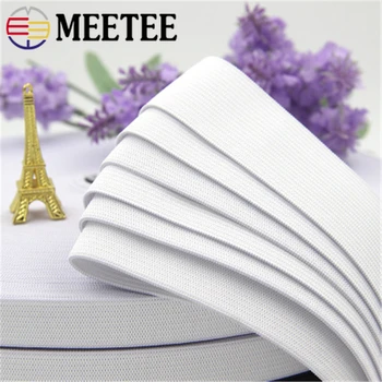Meetee 0.8-5cm Kalınlaşmak Siyah Beyaz Elastik Şerit Lastik Bant DIY Dikiş Pantolon Bel elastik kayışlar Giyim Aksesuarları C6-13