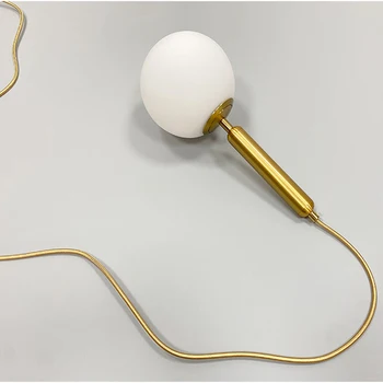Modern İskandinav cam küre kolye ışıkları Yaratıcı Minimalist LED Asılı Lamba Tasarımcısı Yatak Odası Başucu Yemek Odası Kahve Barı