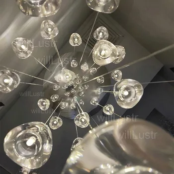 Modern K9 kristal avize LED armut kolye lamba Meteor ışık merkezi Villa otel restoran merdiven salonu lüks asmak ışıkları