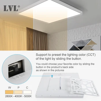 Modern kare Led tavan ışığı 24W 220V 3 Renk 5000K 4000K 2800K Yatak Odası Mutfak Banyo ışık Ultra İnce Tavan Lambası