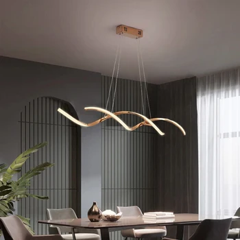 Modern LED kolye ışık avize lamba ofis / mutfak / yemek odası ışıkları dalga aydınlatma mutfak