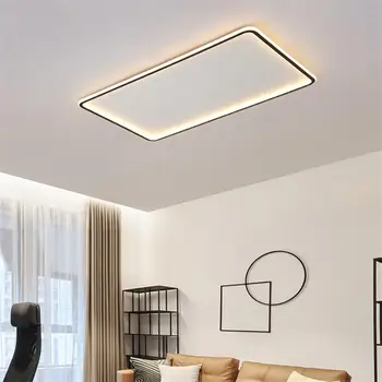 Modern Led tavan ışıkları oturma odası yatak odası çalışma odası için beyaz siyah kapalı tavan lambası kısılabilir Lampara De Techo armatür