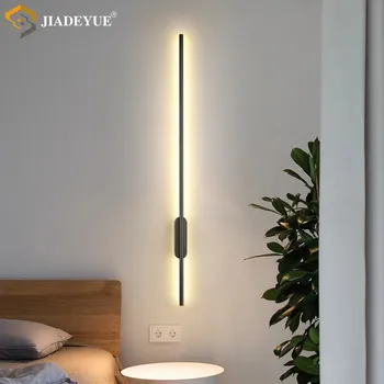 Modern led uzun duvar lambası İskandinav minimalist oturma odası kanepe TV yatak odası başucu lambası kapalı duvar lambası