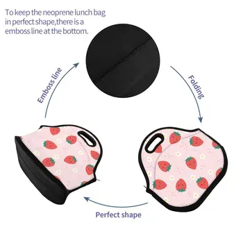 Neopren Öğle Yemeği Çantaları Yalıtımlı Sevimli yemek kabı Tote Kullanımlık Su Geçirmez Soğutucu Çanta Iş Okul Piknik Çörek