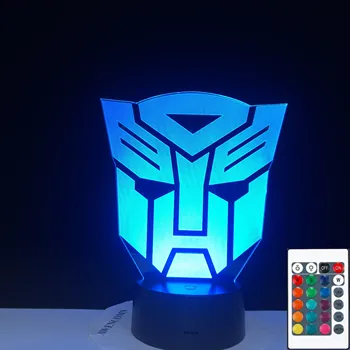Optimus Prime Karakter Çocuk Hediye Transformers 3D LED Illusion Masa Masa RGB Gece Lambası Renkli Lamba Çocuk Boys doğum günü hediyesi