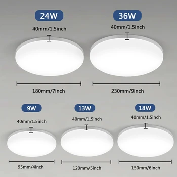 PIR hareket sensörlü LED tavan ışıkları Modern akıllı ev tavan lambaları 36W 24W 18W 9W sıcak beyaz LED ışık fikstürü odası kapalı
