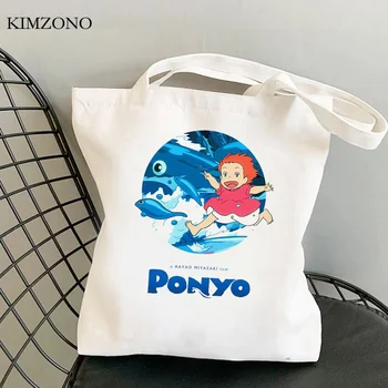 Ponyo Uçurumun üzerinde Stüdyo Ghibli alışveriş çantası alışveriş çantası bolsa alışveriş çantası bolsa compra boodschappentas kumaş cabas