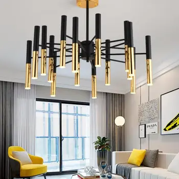 Post-modern Sanat Siyah ve altın LED kolye ışıkları özlü sopa tasarım oturma odası yatak odası Bar Dekorasyon aydınlatma armatürleri
